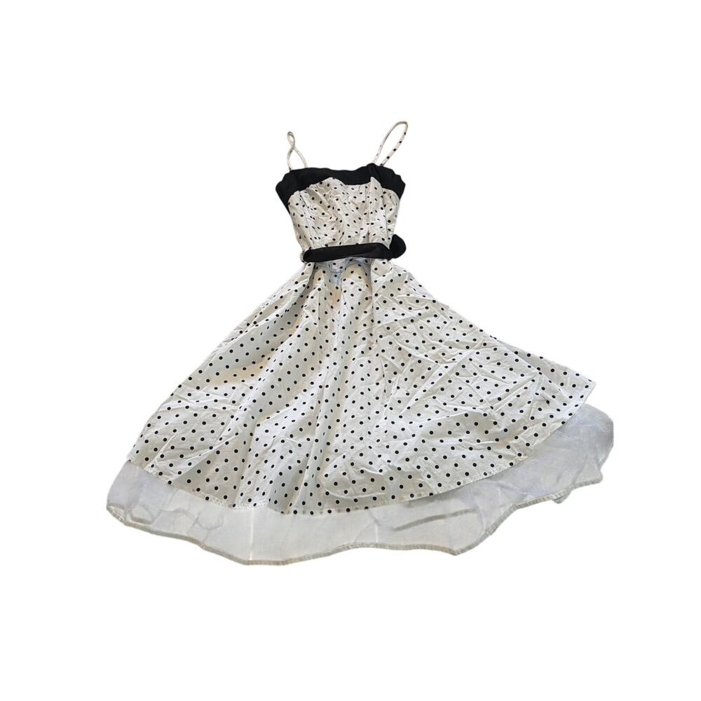 Retro Polka Dot Rockabilly Spaghetti Strap Dress